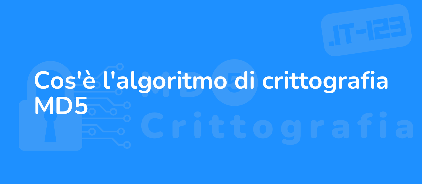 detailed depiction of a digital lock with complex code symbols representing the md5 encryption algorithm against a dark blue background